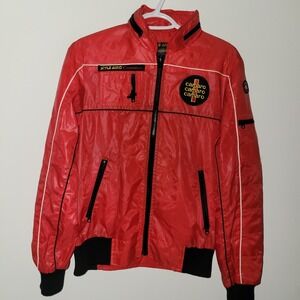 Vintage Style Auto Camaro Racing Jacket Men's Size Small Red World Championship
